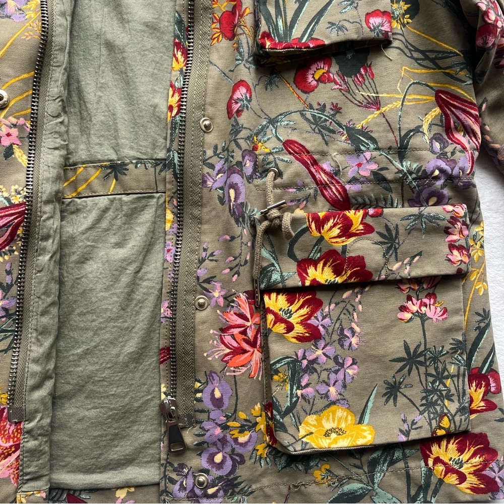 H&M Floral Utility Jacket Women’s Size 8 - Picture 9 of 15
